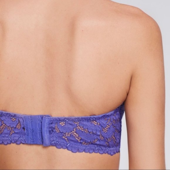 FREE PEOPLE PURPLE LACE CONVERTIBLE STRAPLESS BRA *36D *LIKE NEW CONDITION - Picture 11 of 13